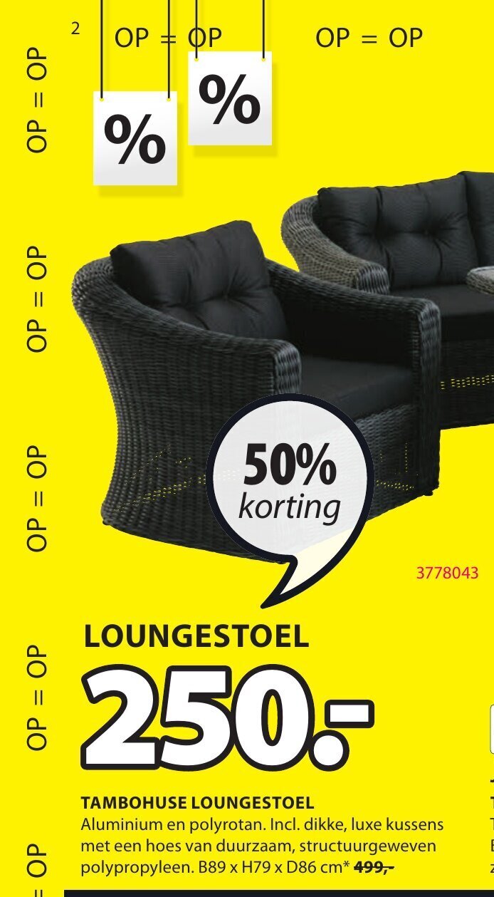 Tambohuse Loungestoel B89 x H79 x D86 cm aanbieding bij Jysk