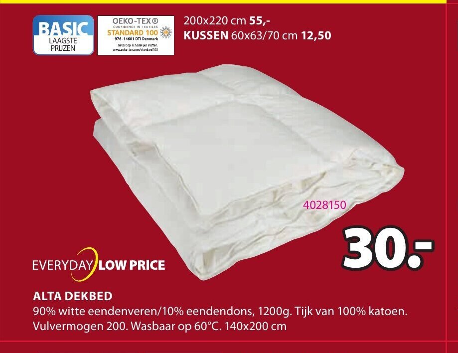 Alta Dekbed 140 x 200 cm aanbieding bij Jysk