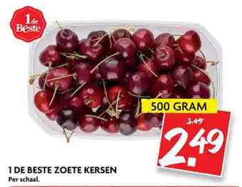 Dekamarkt 1 de Beste zoete kersen 500 gr aanbieding