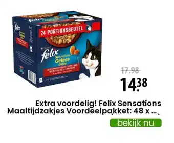 Zooplus Extra voordelig! Felix Sensations Maaltijdzakjes Voordeelpakket: 48 x ... aanbieding