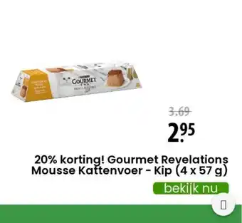 Zooplus 20% korting! Gourmet Revelations Mouse Kattenvoer - Kip (4 x 57 g) aanbieding