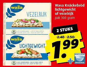 Boni Wasa Knäckebröd lichtgewicht of vezelrijk aanbieding