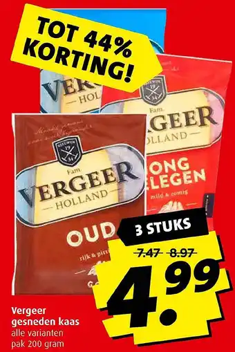 Boni Vergeer gesneden kaas aanbieding