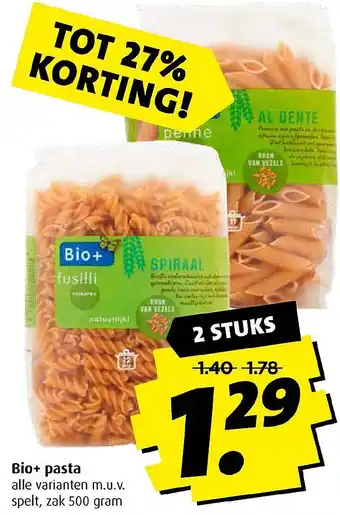 Boni Bio+ pasta aanbieding