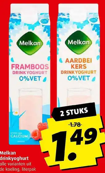 Boni Melkan drinkvoghurt aanbieding