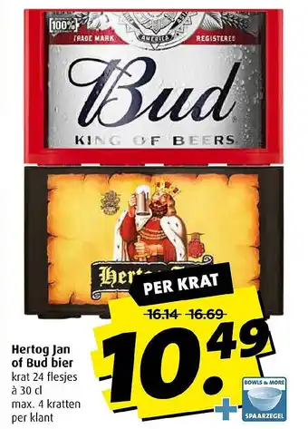 Boni Hertog Jan of Bud bier aanbieding