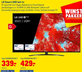 Makro LG Smart UHD led-tv Type 43UQ91006 43" 108cm aanbieding