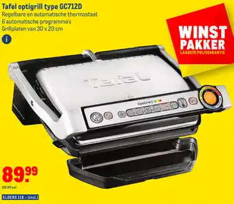 Makro Tafel optigrill type GC712D 30x20cm aanbieding