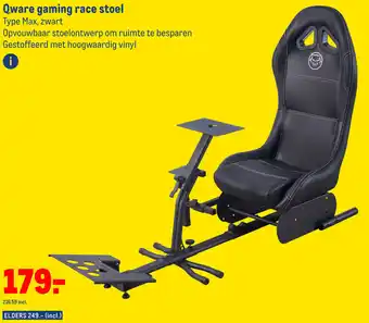 Makro Qware gaming race stoel Type Max, zwart aanbieding