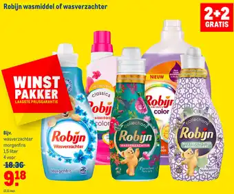 Makro Robijn wasmiddel of wasverzachter aanbieding