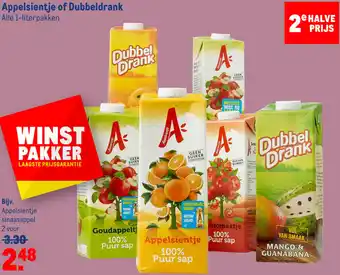 Makro Appelsientje of Dubbeldrank 1L aanbieding