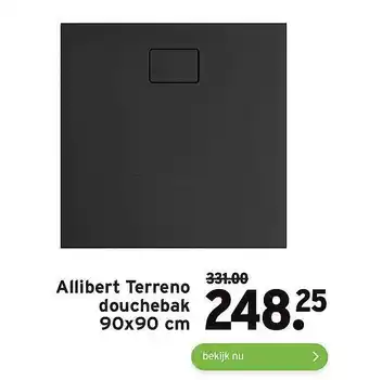 GAMMA Allibert terreno douchebak 90x90 cm aanbieding