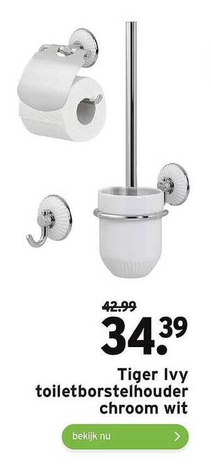 GAMMA Tiger ivy toiletborstelhouder chroom wit aanbieding
