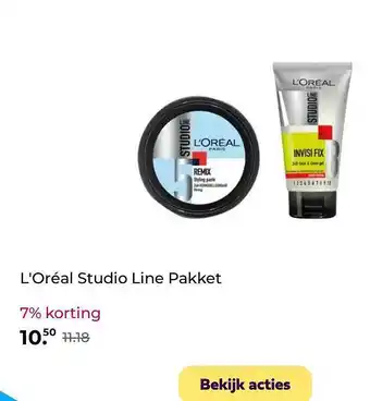 Plein.nl L'oréal studio line pakket 7% korting aanbieding