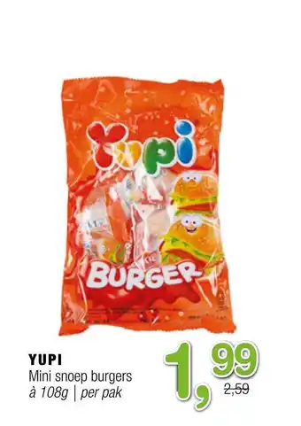 Amazing Oriëntal Yupi mini snoep burgers aanbieding