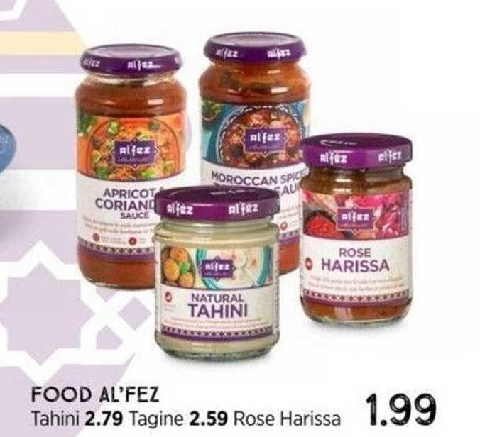 Food al'fex tahini, tagine of rose harissa aanbieding bij Xenos