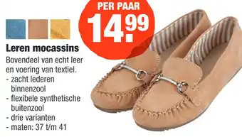 ALDI Leren mocassins aanbieding