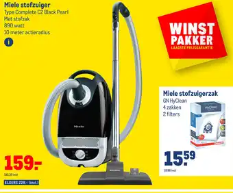 Makro Miele stofzuiger type complete c2 black pearl met stofzak aanbieding