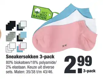 ALDI Sneakersokken 3-pack aanbieding