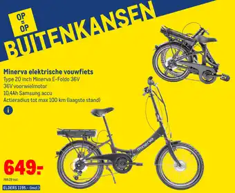 Makro Minerva elektrische vouwfiets type 20 inch minerva e-foldo 36v 36v voorwielmotor aanbieding