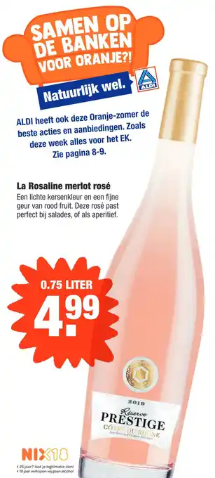 ALDI La Rosaline merlot rosé aanbieding