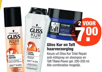 ALDI Gliss Kur en Taft haarverzorging aanbieding