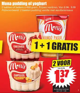 Dirk Mona pudding of yoghurt aanbieding