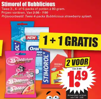 Dirk Stimorol of Bubblicious aanbieding