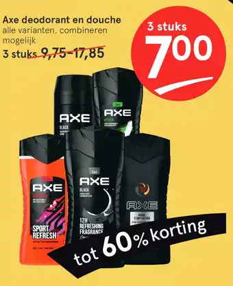 Etos Axe deodorant en douche aanbieding