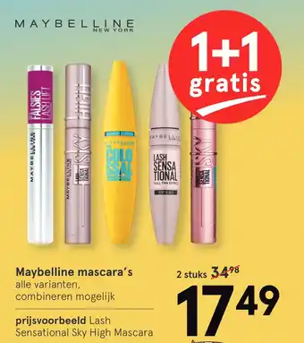 Etos Maybelline mascara's aanbieding