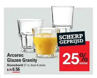 Sligro Arcoroc Glazen Granity, doos 6 stuks aanbieding