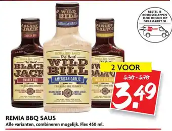 Dekamarkt Remia BBQ saus 2*450ml aanbieding