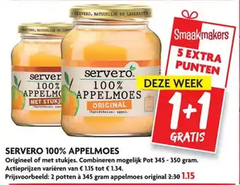 Dekamarkt Servero 100% Appelmoes 1+1 aanbieding