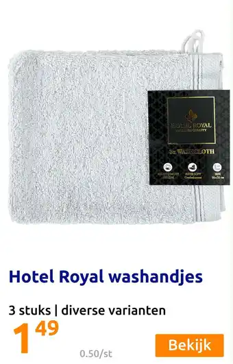 Action Hotel Royal washandjes aanbieding