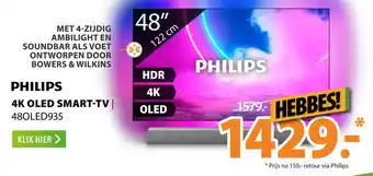 Expert Philips 4K Oled Smart-Tv 48Oled935 aanbieding