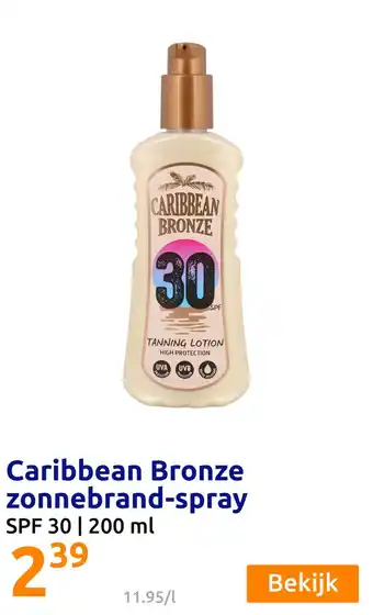 Action Caribbean Bronze zonnebrand-spray aanbieding