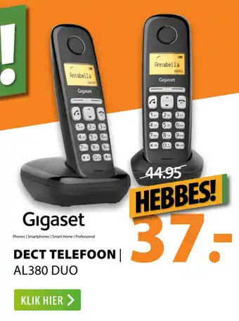 Expert Gigaset Dect Telefoon | Al380 Duo aanbieding