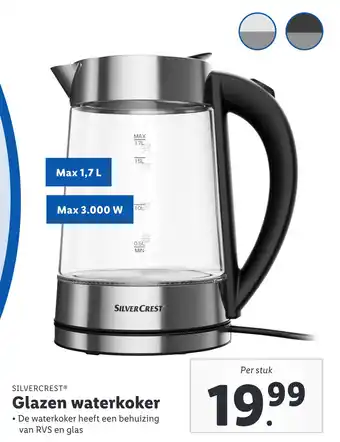 Lidl SILVERCREST Glazen waterkoker aanbieding