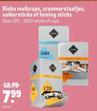 Makro Rioba melkcups, creamerstaafjes, suikersticks of honing sticks 100 100 aanbieding