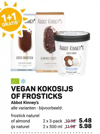 Ekoplaza Vegan kokosijs of frosticks aanbieding