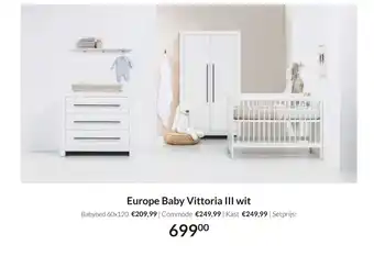 Babypark Europe baby vittoria iii wit aanbieding