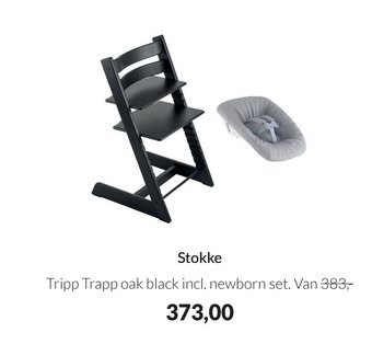 Babypark Stokke tripp trapp oak black incl. newborn set aanbieding