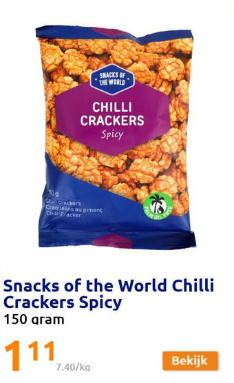 Action Snacks of the world chilli crackers spicy aanbieding