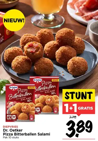 Vomar Voordeelmarkt Dr. Oetker Pizza Bitterballen Salami pak 10 stuks aanbieding