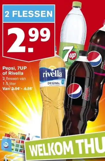 Hoogvliet Pepsi, 7UP of Rivella 1.5L aanbieding