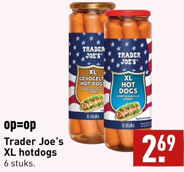 Traders Joe's XL hotdogs 6 stuks aanbieding bij ALDI