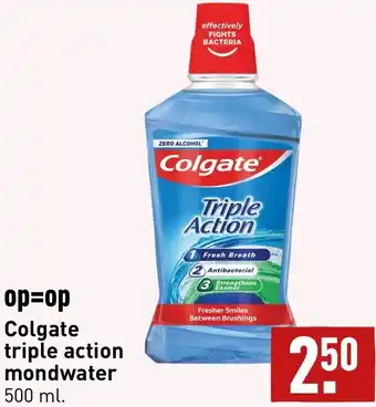 ALDI Colgate triple action mondwater 500ml aanbieding