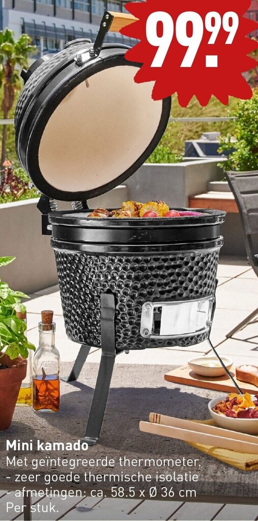 Mini kamado 58.5x36cm aanbieding bij ALDI