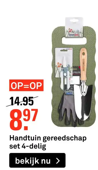 Karwei Handtuin gereedschap set 4-delig aanbieding