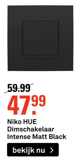 Karwei Niko HUE Dimschakelaar Intense Matt Black aanbieding